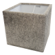 Lampshade square gray cowhide